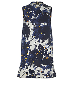 Marni Sleeveless Floral Dress, Viscose, Blue/ White,Size 10, 2*