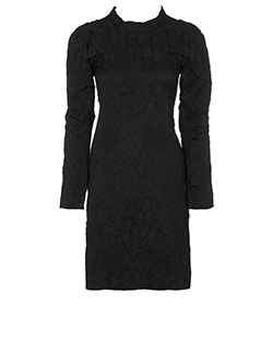 Marni Textured Long Sleeve Dress, Polyester, Black, UK 4