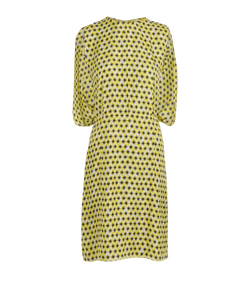 Marni Stars Midi Dress, Silk, Yellow/Black, UK6, 3*