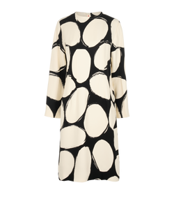 Marni Midi Dress, Viscose/Silk, Cream/Black, UK10, 3*