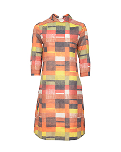 Marni Asymmetric Printed Dress, Silk, Cotton, Multicolor, UK 12