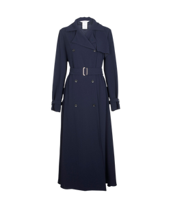Max Mara Long Trench Dress, Triacetate, Navy, UK18, 3*