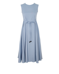 S Max Mara Maxi Dress, Cotton, Blue, UK10, 3*