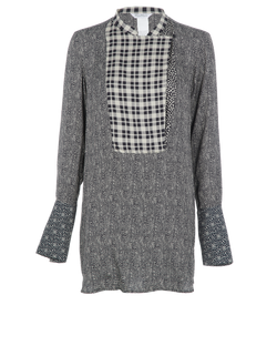 MaxMara Short Tunic Dress, Silk, Black/White, UK12, 3*