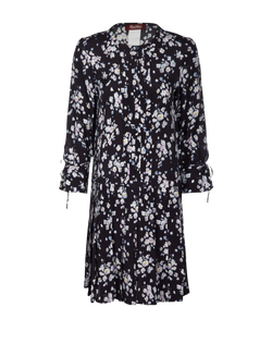 Max Mara Floral Dress, Black/Multi, Silk, UK 8, 3*