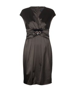 MaxMara Waist Embellished Dress, Acetate, Brown, UK12