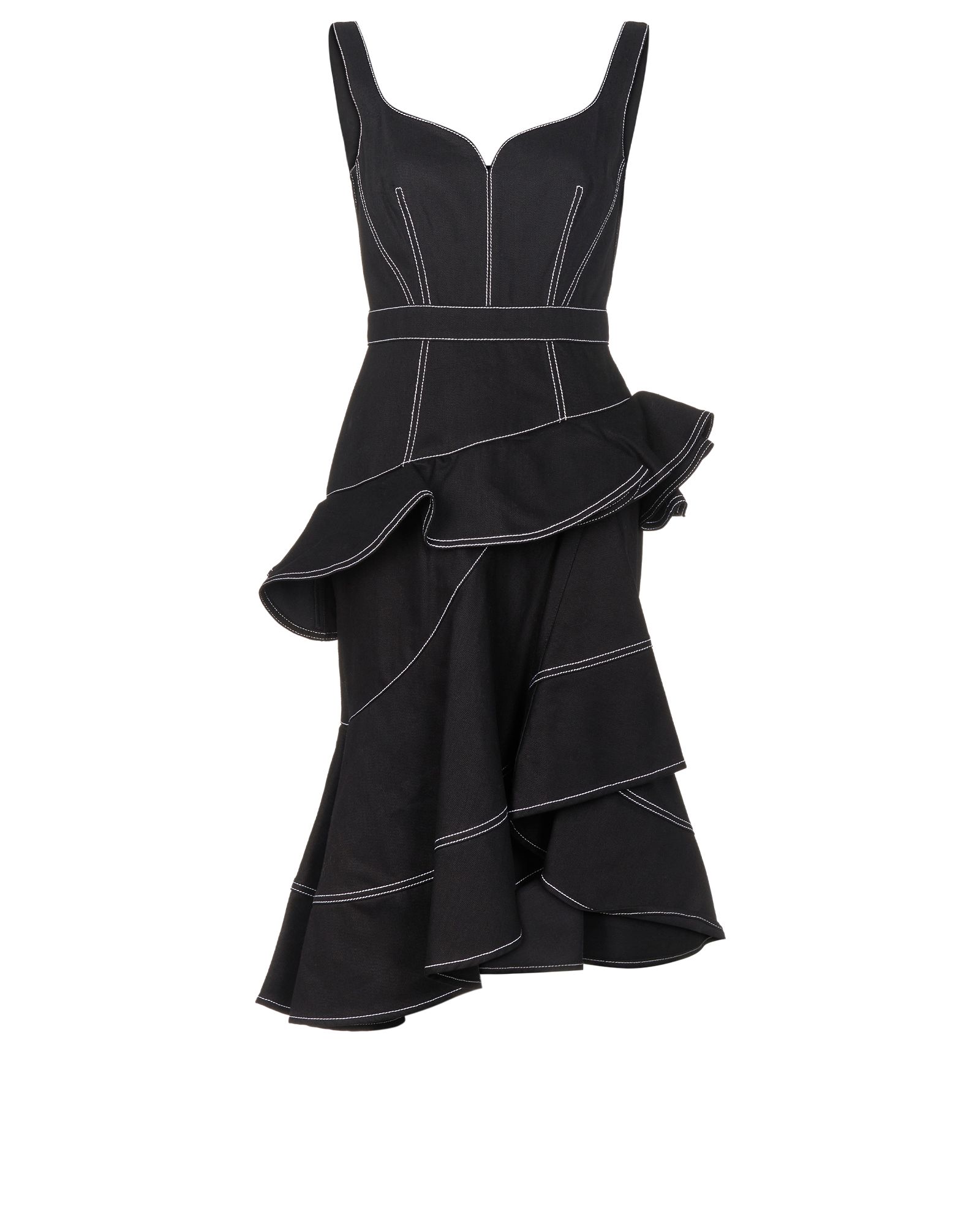 Alexander McQueen★素敵！Black Dropped Skirt Ruffle Dress NWT Alexander McQueen Black Dropped Skirt Ruffle Dress Size