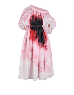 Alexander McQueen 2021 Anemone Shoulder-Off Dress, Poly, Pink, UK 8, 3*