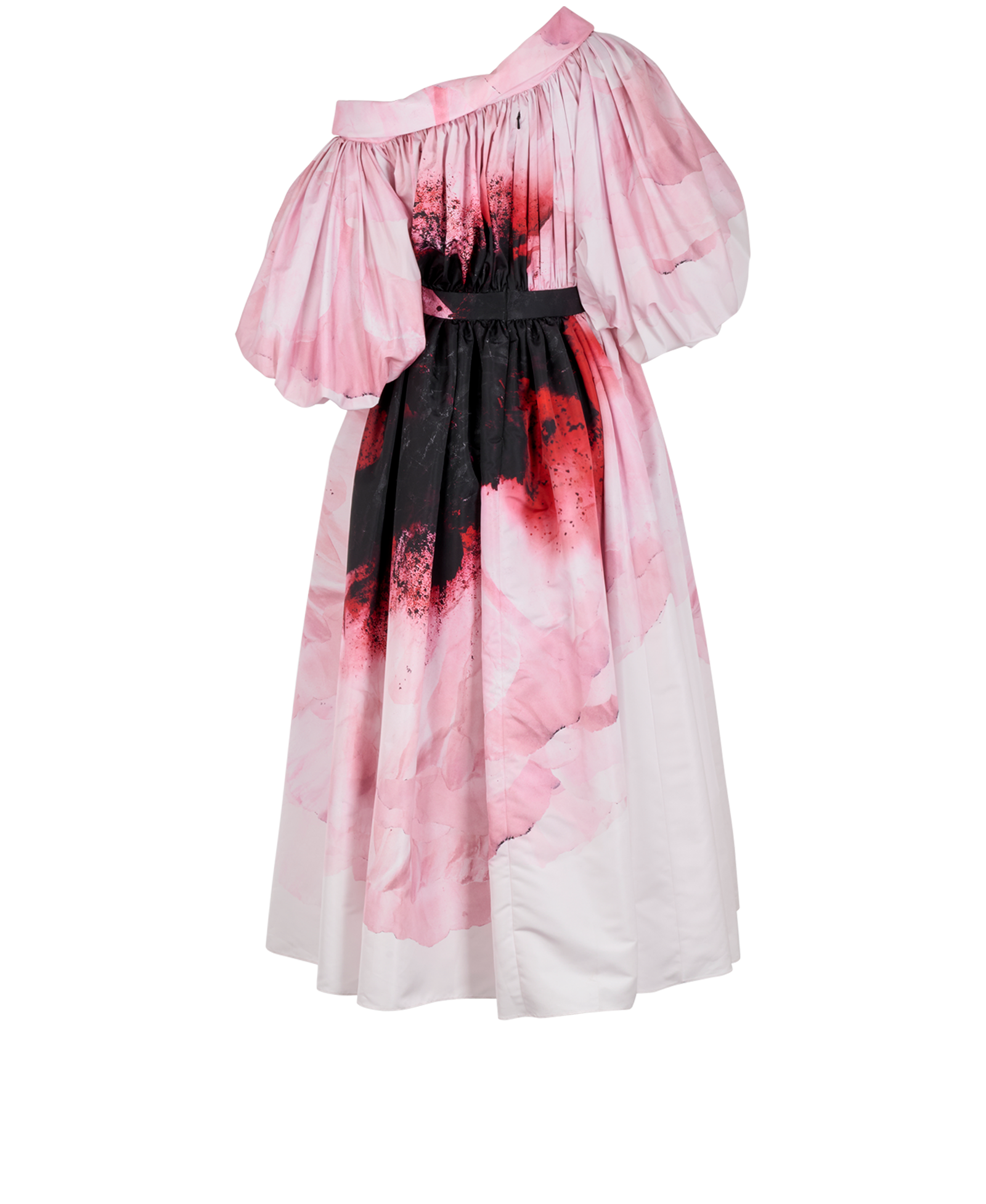 Alexander McQueen 2021 Anemone Shoulder-Off Dress, &pound;595, Clothing, Pink, Polyester (Polymer), Back view