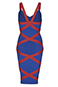 Alexander McQueen Asymmetric Striped Bodycon Dress, back view