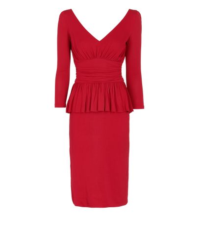 Alexander McQueen Ruches Midi Dress, front view