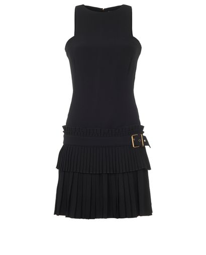 Alexander McQueen Pleated Belted Dress, front view