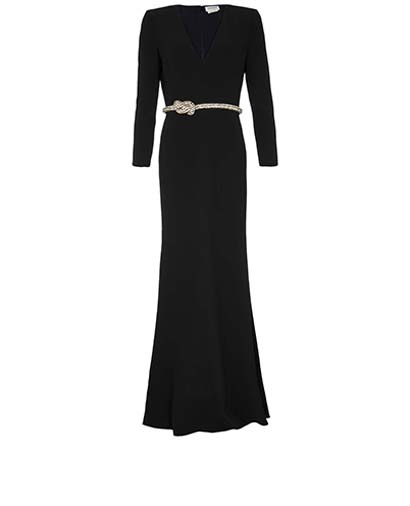 Alexander McQueen Crystal Embellished Belted Gown, front view