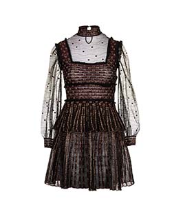 Alexander McQueen Long Sleeve Dress.  Silk, Burgundy, 8