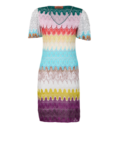 Missoni Short Sleeved Dress, &pound;195, Clothing, Blue/Green, Silk, Front view