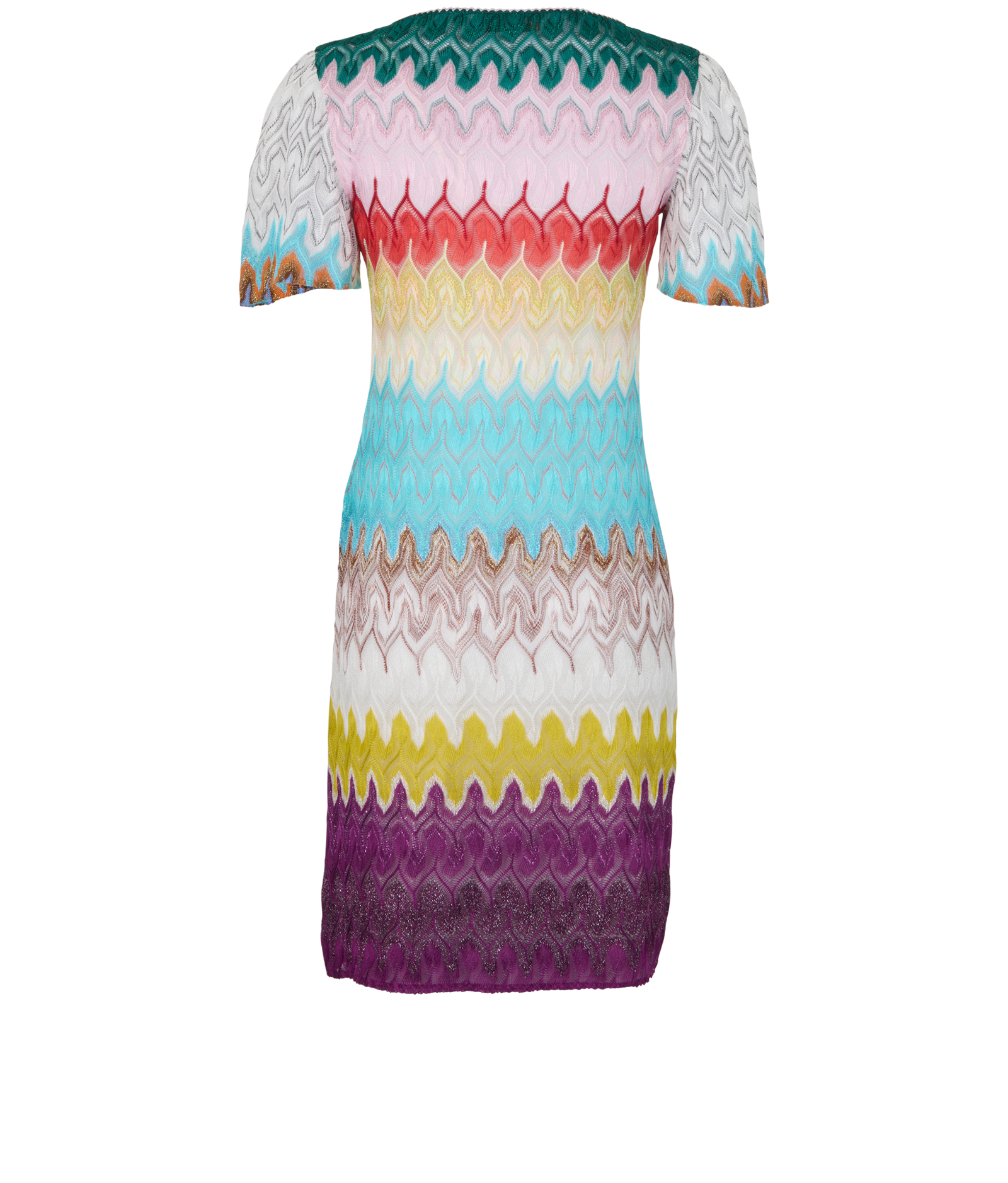 Missoni Short Sleeved Dress, &pound;195, Clothing, Blue/Green, Silk, Back view