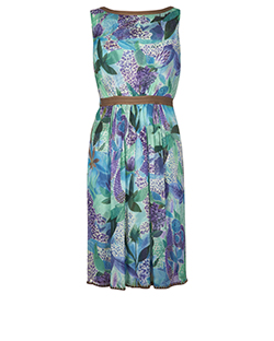 Missoni Floral Tie Dress, Silk, Blue/Green, 10, 3*