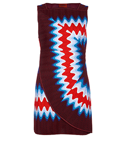 Missoni Asymmetric Mini Dress, Viscose/Wool, Brown/Blue, UK 8, 2