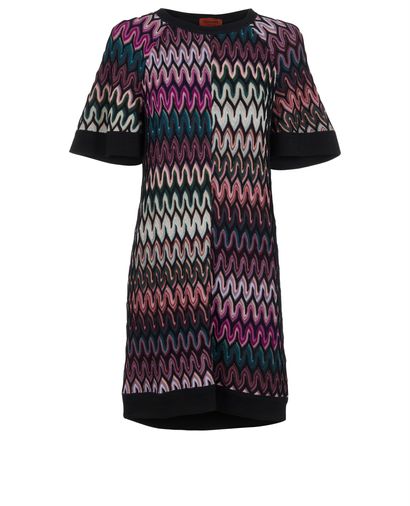 Missoni Chevron Mini Dress, &pound;120, Clothing, Black/Purple, Wool, Front view