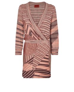 Missoni Crossover Dress, Silk, Pink/Black, UK6, 3*