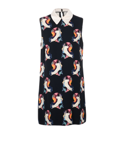 Miu Miu Print Sleeveless Dress, Viscose, Black, UK14, 2*
