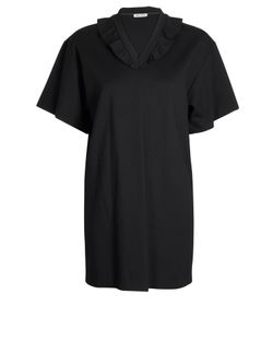 Miu Miu Ruffle T Shirt Dress, Viscose, Black, S