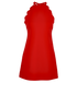 Miu Miu Scalloped Mini Dress, &pound;350, Clothing, Red, Polyester (Polymer), Front view