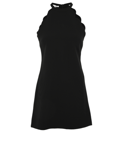 Miu Miu Scalloped Mini Dress, £350, Clothing, Black, Polyester (Polymer), Front view