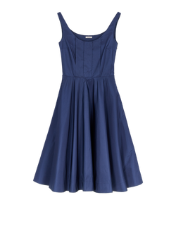 Miu Miu Midi Pleated Dress, Polyester, Blue, UK4, 3*