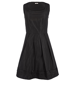 Miu Miu Sleeveless Raw Edge Dress, Polyester/Acetate, Black, UK 12