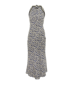 Miu Miu Floral Print Sleeveless Dress, Silk, Blue, UK 4, 2*