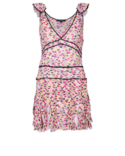 Marc Jacobs Sheer Ruffle Dress, Silk, Pink, UK 8