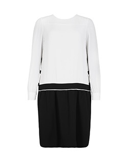 Moschino Bow Dress, Silk, Black/Cream, UK 14