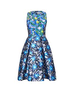 Peter Pilotto 50s Style Sleeveless Dress, Silk, Blue/Multi, 8