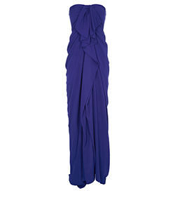 Phillip Lim Maxi Ruffle Dress, Silk, Blue, UK 12