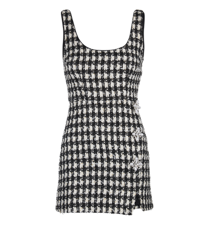 Self- Portrait Check Boucle Mini Dress, front view