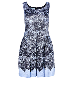 Prada Printed Sleeveless Dress, Polyester, Black, 12, 3*