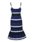 Prada Fishtail Midi Stripe Dress, back view