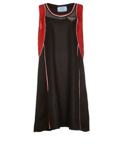 Prada Sport Dress,Silk, Black/Red, UK10,3*