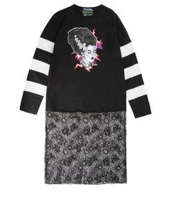 Prada Frankenstein Striped Dress, Cotton/Viscose, Black, M/L, 3*