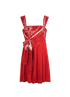 Prada Printed Pleated Mini Dress, &pound;150, Clothing, Red, Cotton, Front view