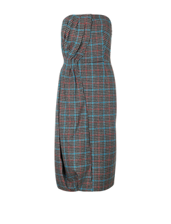 Prada Tweed Strapless Fitted Bodice Dress, Wool,Grey Multi, UK10, 3*, XY
