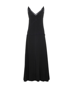 Prada Cdc Lace Inserts Long Cami Dress, Black, UK6, 3*, XY