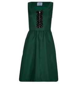 Prada Sleeveless Embellished Dress, Green, Polymide, UK 8, 2*