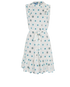 Prada Ruffle Shoulder Printed Dress, front view