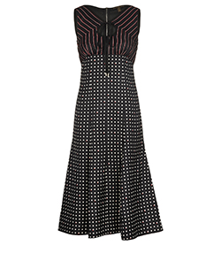 Louis Vuitton Polka Dot Sleeveless Dress, Silk, Black/White, 6, 3*