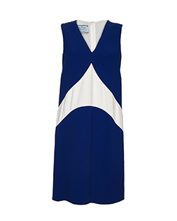 Prada Block Colour Dress, Viscose, Blue/White, UK 14
