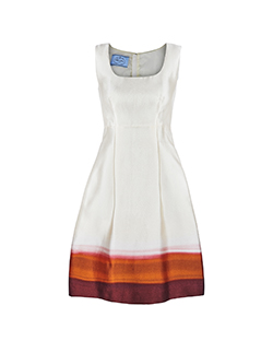 Prada Ombre Dress, Silk/Polyester, Cream/Orange/Red, UK 8
