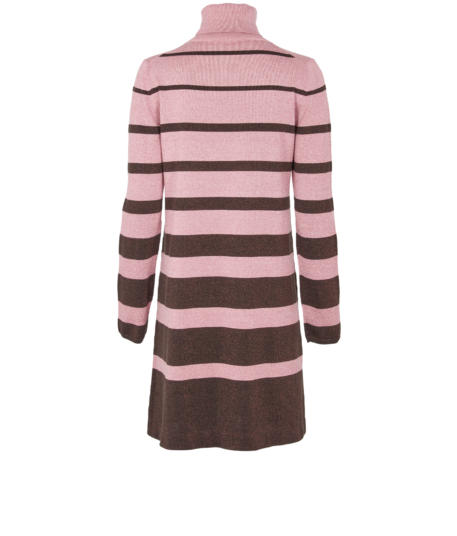 Prada Striped Turtleneck Dress, &pound;275, Clothing, Brown/Pink, Wool, Back view