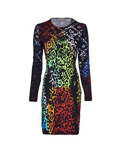 Preen Leopard Print Dress, Viscose, black/Multi, S